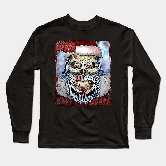 Zombie Santa by Grafixs©/ Miguel Heredia Long Sleeve T-Shirt by Grafixs©